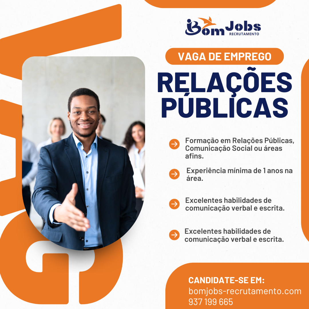 Vaga de emprego em Angola para RELAÇÕES PÚBLICA