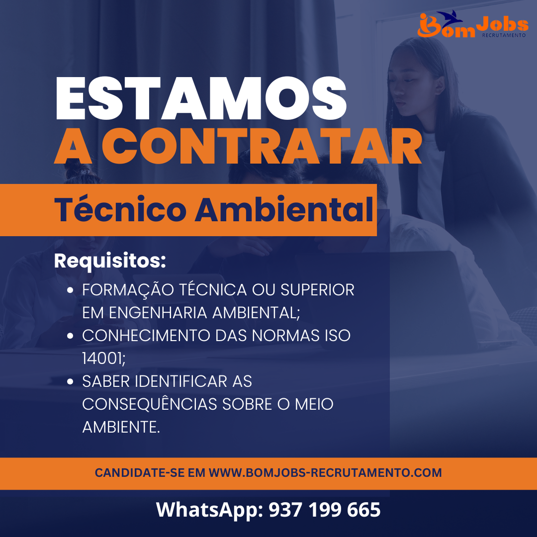 Vaga de emprego em Angola para TÉCNICO AMBIENTAL